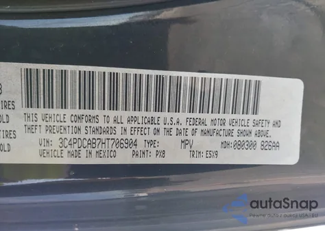 2017 Dodge Journey Se z USA, uszkodzony, nr VIN 3C4PDCAB7HT706904